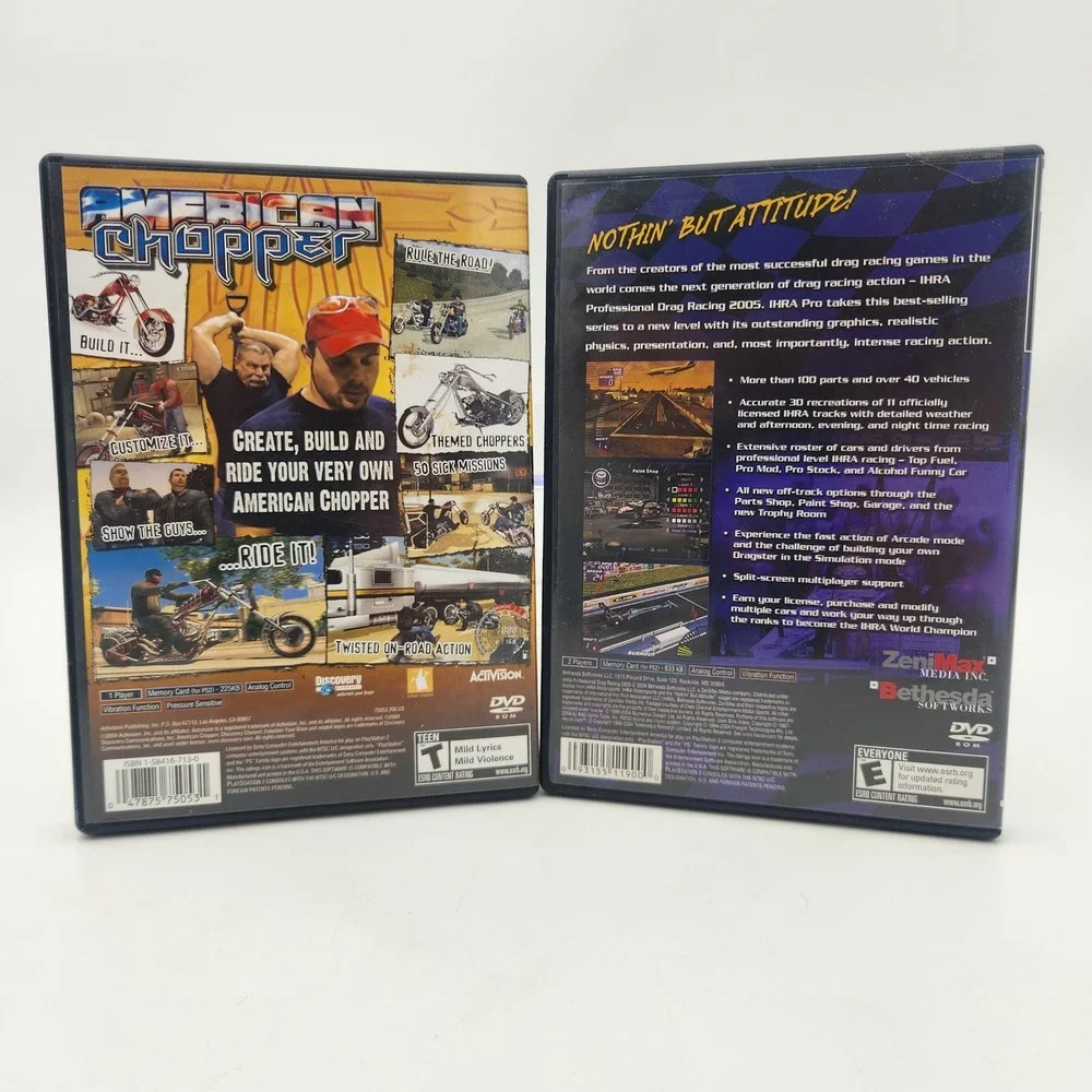 American Chopper & IHRA Professional Drag Racing 2005 Sony PlayStation 2 PS2 Lot